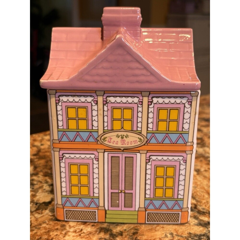 Vintage 1989 Avon Townhouse Canister Tea Room Kitchen Canister Cookie Jar